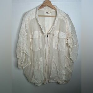 Anthropologie Lilka brand oversized Sheer Ramie Jacket